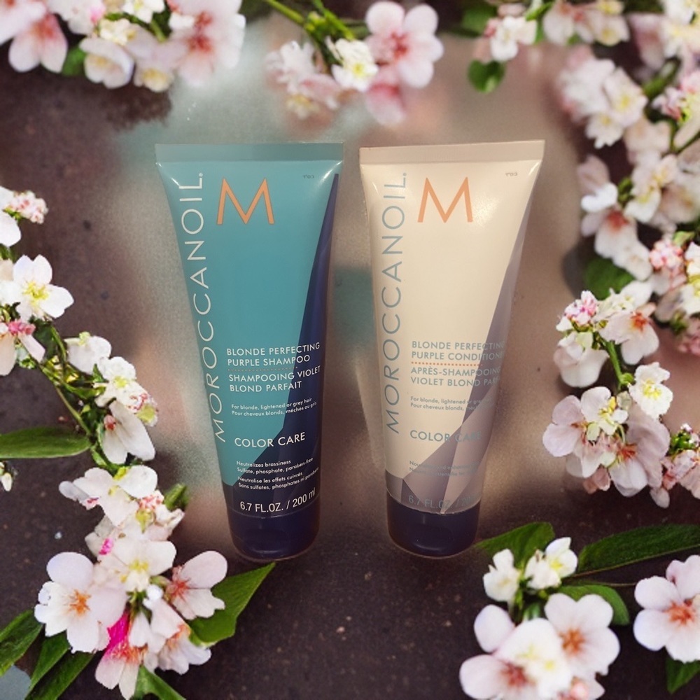 MoroccanOil Blonde Love Perfecting Purple Shampoo Conditioner